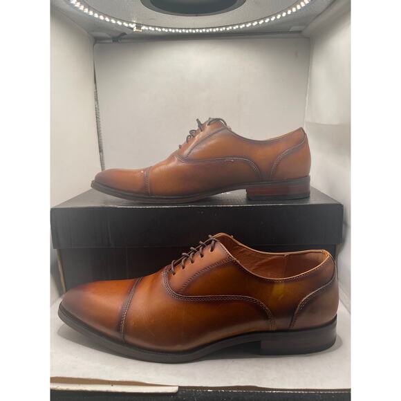 Florsheim Sorrento Cognac Smooth Leather Cap Toe Balmoral Oxford Size 8.5M main image 9